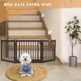thumbnail image 3 of Coziwow 24"H Wooden Dog Gate 3 Panel Indoor Free Standing, Brown, 3 of 11