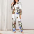 thumbnail image 3 of Disketp Pajamas Set Long Sleeve Sleepwear Womens Button Down Nightwear Pj Sets-Herbs And Wildflowers, 3 of 9
