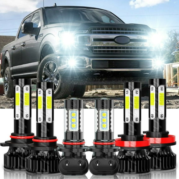 For Cadillac SRX 2010-2016 -6X White LED Headlights High Low Beam Fog Light Bulb