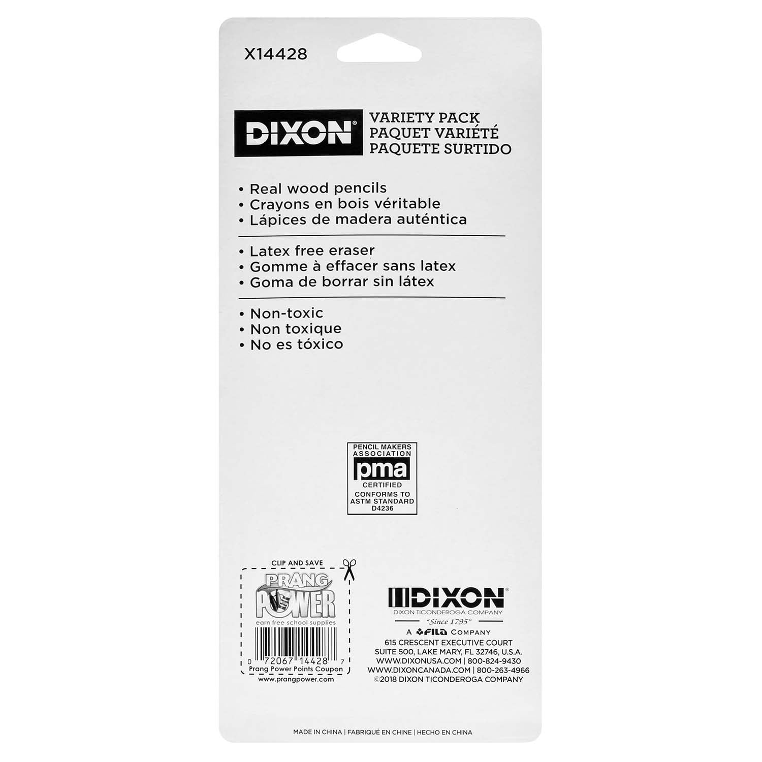 Dixon Variety Pack, #2 Pencils, Erasers, Pencil Grips Set, 6 Sets