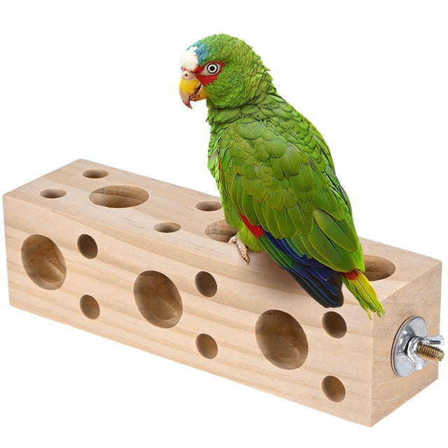 Uxcell Juguete para Masticar Pájaros, 2.12x2.12x7.87 en Madera de Pino Soporte para Loro Juegos de Morder para Loros/Ninfas/Periquitos