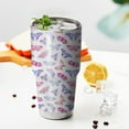 thumbnail image 3 of Butterfly Tumbler with Lid and Straw- Butterfly Gifts for Women - Purple Butterflies Cup, Skinny Tumbler, Water Bottle, Coffee Mug - Metal Thermal Insulated Tumblers 30 Oz - Butterfly Decor, Stuff, 3 of 7
