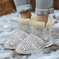thumbnail image 5 of FUIALDOLG Womens Waterproof Snow Boots Ankle Casual Cold Weather Comfortable Zebra Stripe PrintingBooties, 5 of 7