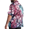 thumbnail image 3 of Tree Men's Casual Printed Button Down Short Sleeve Poplin Hawaiian Beach Shirt with Spread Collar Tops, 3 of 6