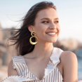 thumbnail image 4 of HAHDAXIA Boucles d'Oreilles Boho Rondes pour Femmes Pendantes Dorées Géométriques Boucles d'Oreilles Statement Boucles d'Oreilles Géométriques à Double Cercle pour Femmes Filles, 4 of 7