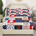 thumbnail image 3 of Erosebridal 3D Baseball Sheet Set Full, Ball Patchwork Bedding Sets Full Size, Modern Sports Player Decor , 4pcs, 3 of 7