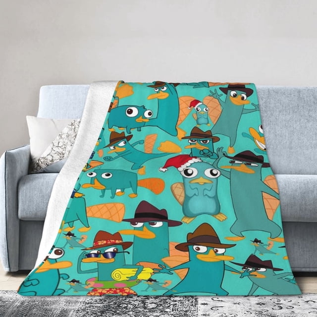 Mantas de felpa de Perry el ornitorrinco, mantas de viaje, dormitorio, sala de estar, sofá, oficina