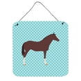 thumbnail image 1 of Anglais Pur-Sang Cheval Bleu Vérifier Mur Ou Porte Suspendus Imprimés&44; 6 x 6 Po., 1 of 1