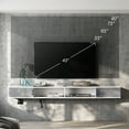thumbnail image 4 of 70 Inch Floating TV Stand with Storage Cabinet for TVs up to 80 inch,White&Yellow, 4 of 5