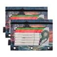 thumbnail image 2 of Lighthouse on Sea 2 Pack Pencil Pouch for 3 Ring Binder Smooth Zipper Folders with Pockets Clear Window Pencil Case, 2 of 6