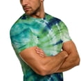 thumbnail image 5 of Otvok Womens and Mens Funny Tops Gradient Printed Casual Sports Round Neck Vintage Short Sleeve Blouse, 5 of 6