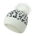thumbnail image 6 of Womens Leopard Knitted Beanie Hat with Pom Warm Knit Skull Cap Winter Beanie, 6 of 8