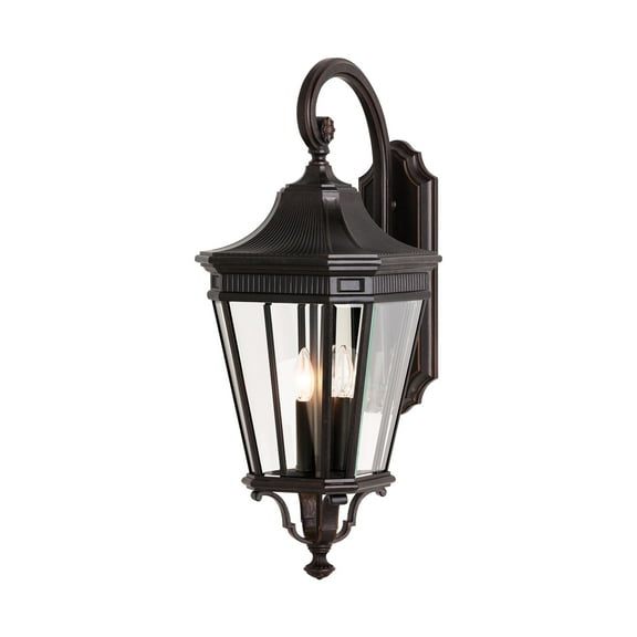 Feiss OL5404 Grecian Bronze Traditional 3 Light Outdoor Wall Lantern From The Cotswold