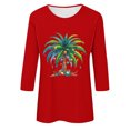 thumbnail image 4 of Wancir Womens Fall Tops,Women's Casual 3/4 Length Sleeve Tops Round Neck Shirt Basic Ladies Clothing, 4 of 4