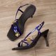 thumbnail image 4 of Correas de Tacón para Tacones Altos Mujeres Patente Diapositivas Hebilla Envolvente Floral Diamante Embellecido Esbelto Tacones Altos Vestido Sandalias, 4 of 9