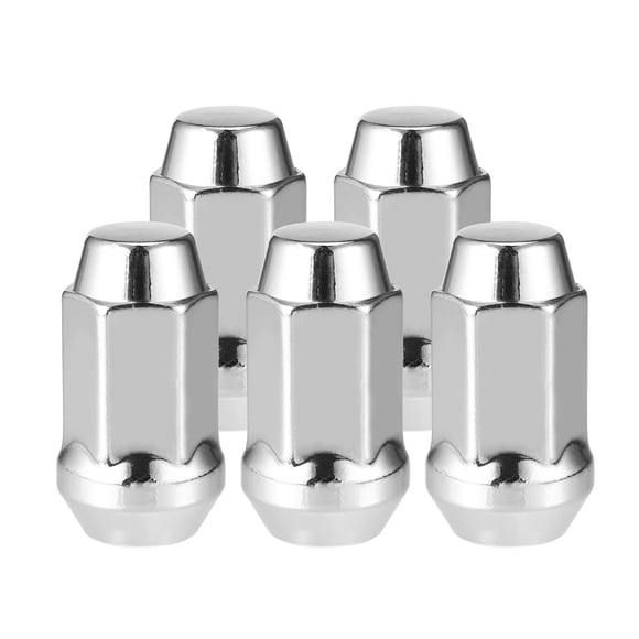 Unique Bargains 5 Pcs Wheel Lug Nuts Compatible for Ford Explorer for Lincoln MKS 1/2-20 Silver Tone Tire Lugnuts