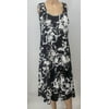 Jones New York Women's Floral Pleated Tank Dress Black and White , Size Small