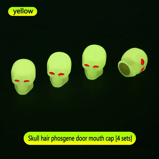 Yhmxh Car Accessories Motorcycle Accessories Car Tire Luminous Cap Car With Vehicle Motorcycle Gas Nozzle Cover Skull Luminous Core Cover Gas Nozzle Cover 4pcs Valve Cap