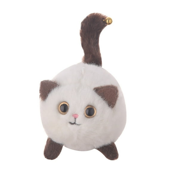 Pull Rope Wagging Tail Cat Plush Toy Squeaky Backpack Pendant