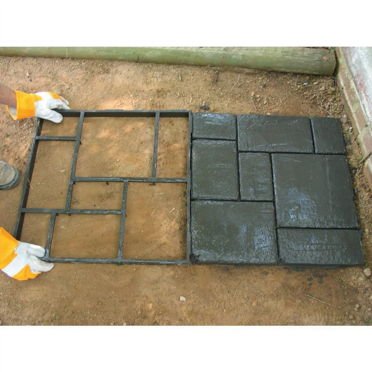 Large Brick Mold, 18.89 X 18.89 X 2.36 Inch Reusable Concrete Walk Molds For Garden Path, Lotus 2 Model | US
