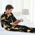 thumbnail image 6 of Pofeuu Christmas Gold Deers Print Men's Long Sleeve Pajama Set Pijamas Para Hombres Pijamas Para Hombres Mens Pajamas Set-XX-Large, 6 of 7