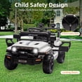 thumbnail image 7 of Lumiparty 12V Ride On Toy, Kids Ride On Truck Car with Remote Control, Steering Wheel Music, Kid Electric Vehicles with Led Lights, 2 Speeds, for Age 3-5, White, 7 of 7