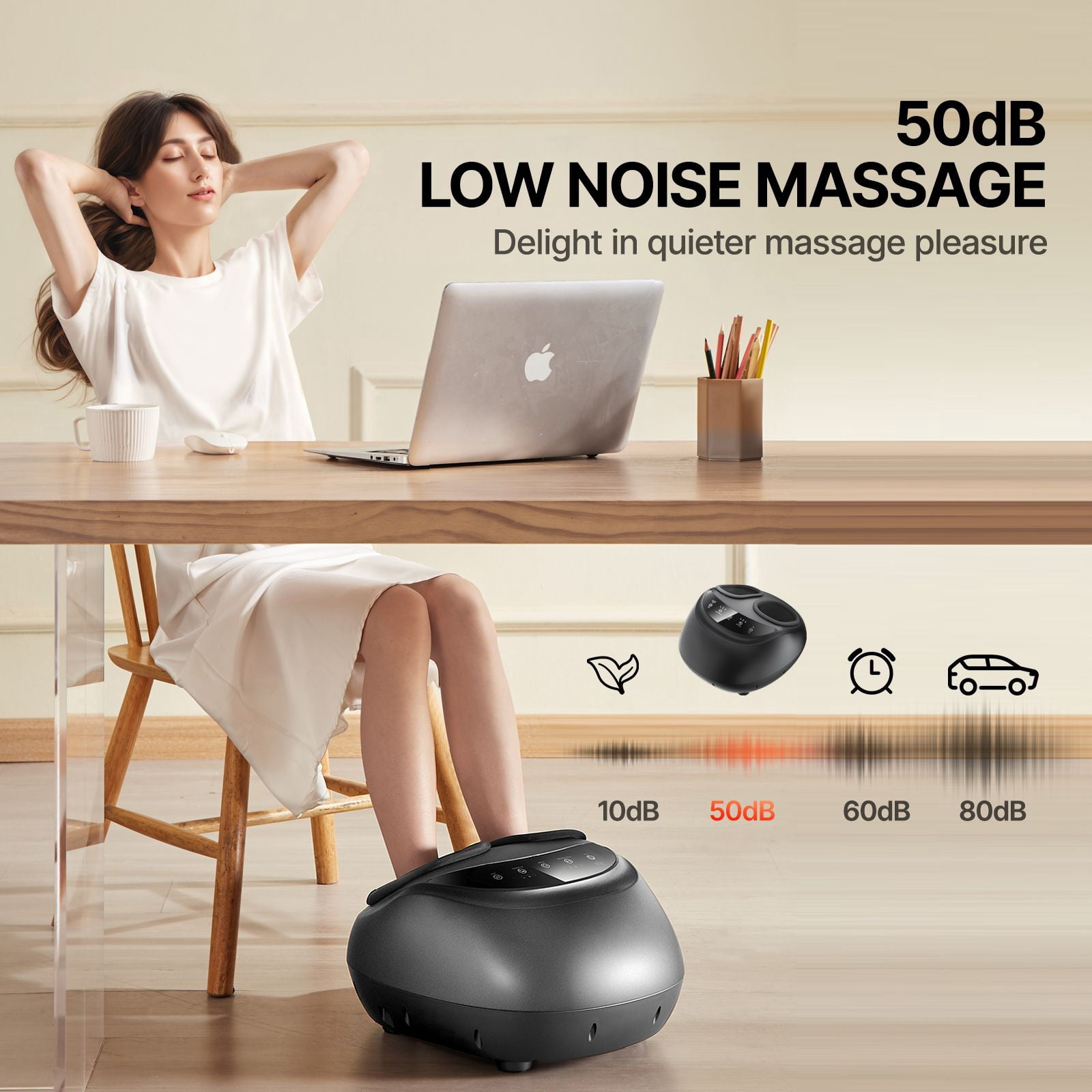 Foot massager with hot acupressure deep kneading compression function, suitable for feet, men's and women's gifts, suitable for men's size 12.