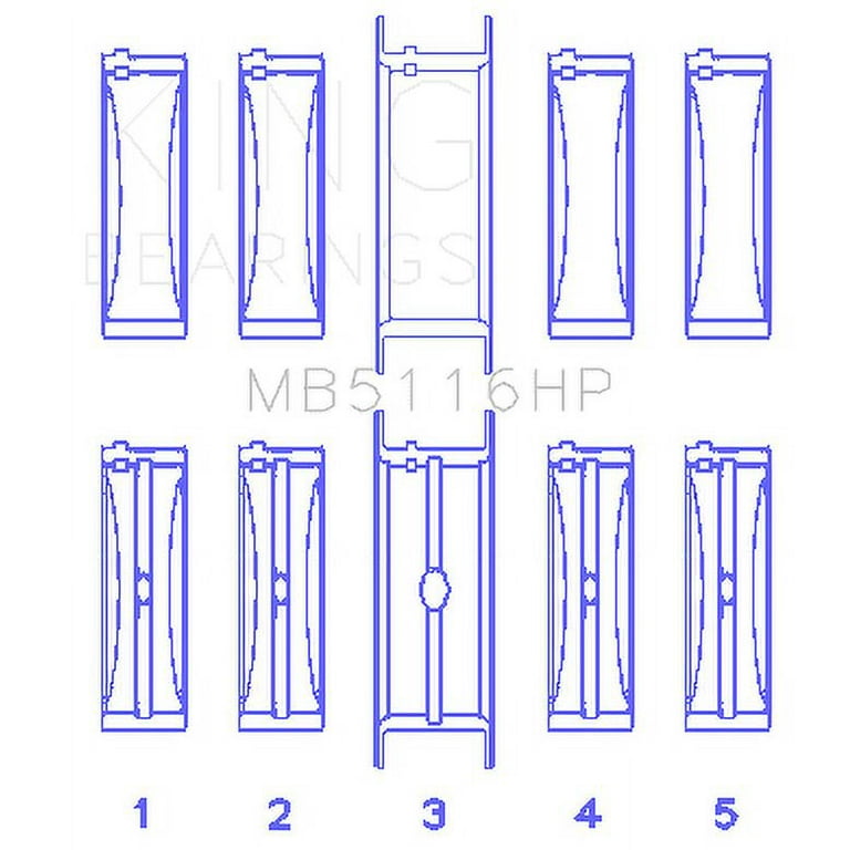 King Bearings Main Bearing Set MB5116HP 010 King Bearings Main Bearing Set MB5116HP 010
