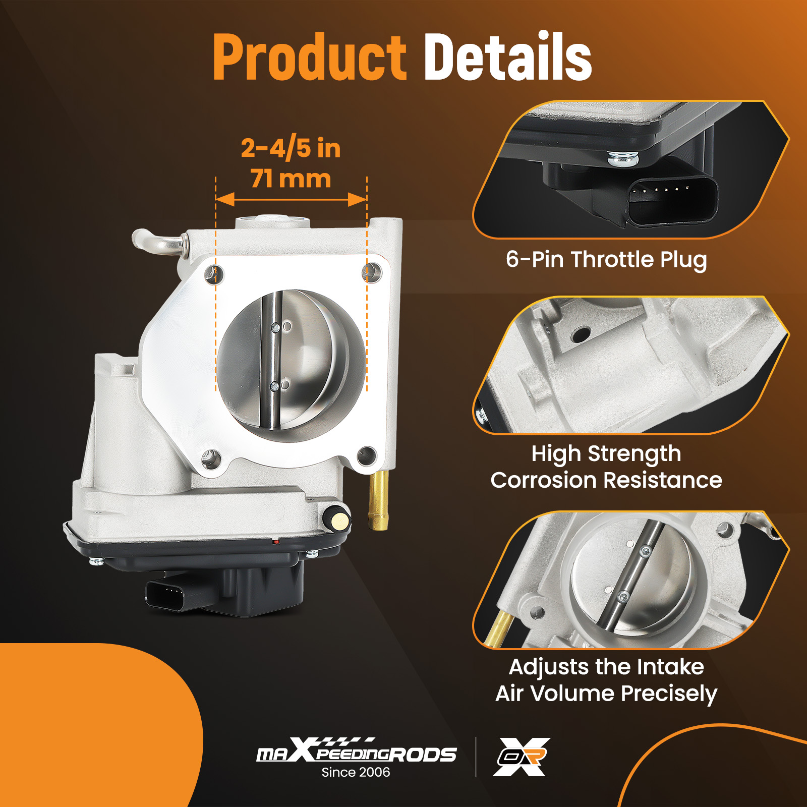 maXpeedingrods Electronic Throttle Body for Mazda 6 V6 3.0L 2003-2008, AJ5713640A AJ5713640B