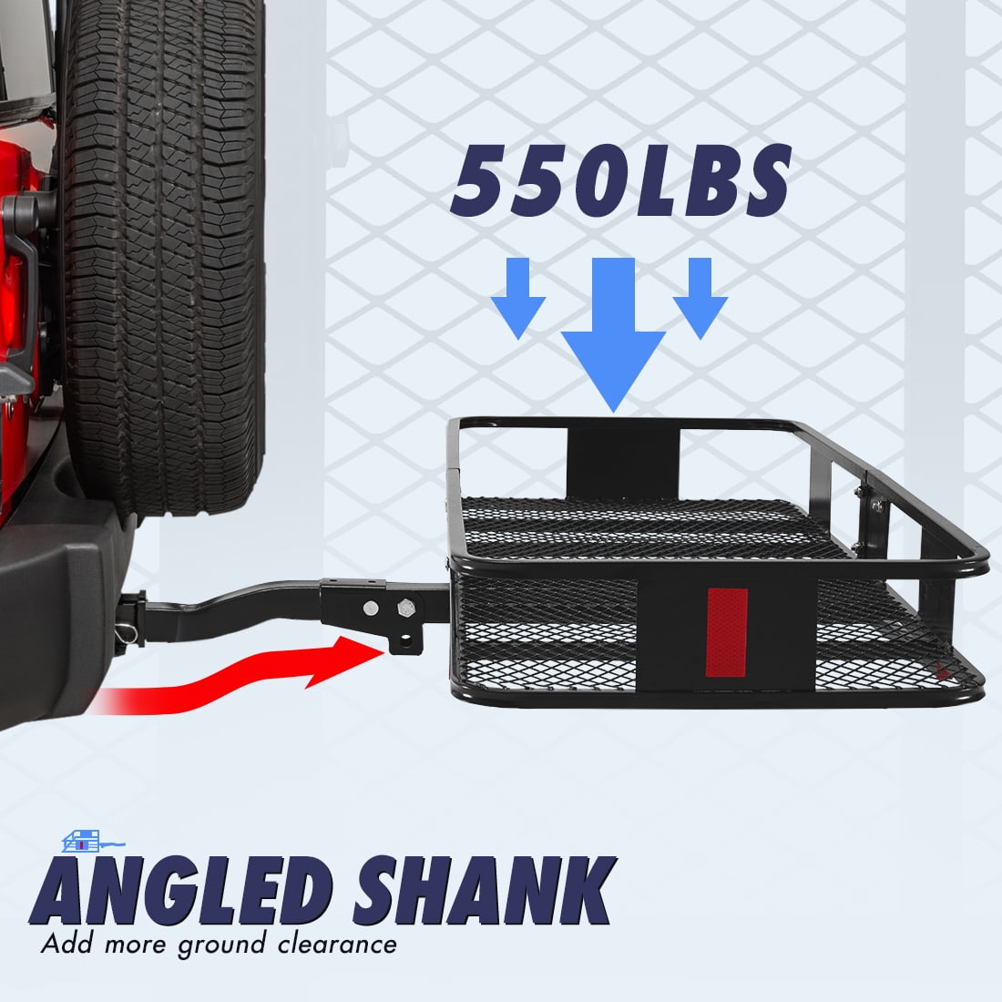 King Bird 60"x24"x6" Folding Hitch Cargo Carrier HD Steel for Trailer, Fits 2" Receiver