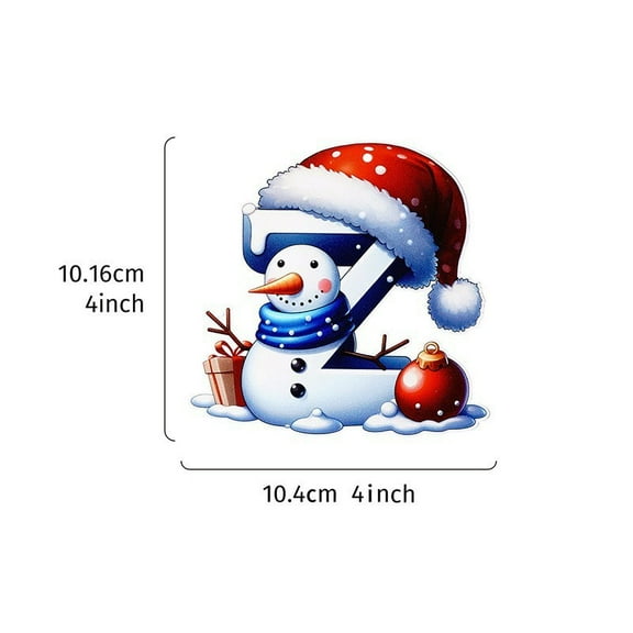 YingTaiLi Acrylic 2D Christmas Snowman Letter Hanging Decoration 0.1in Thick 3 Ribbons 3.5-9in High-Res Print Customizable Christmas Tree Pendant Gift Keepsake