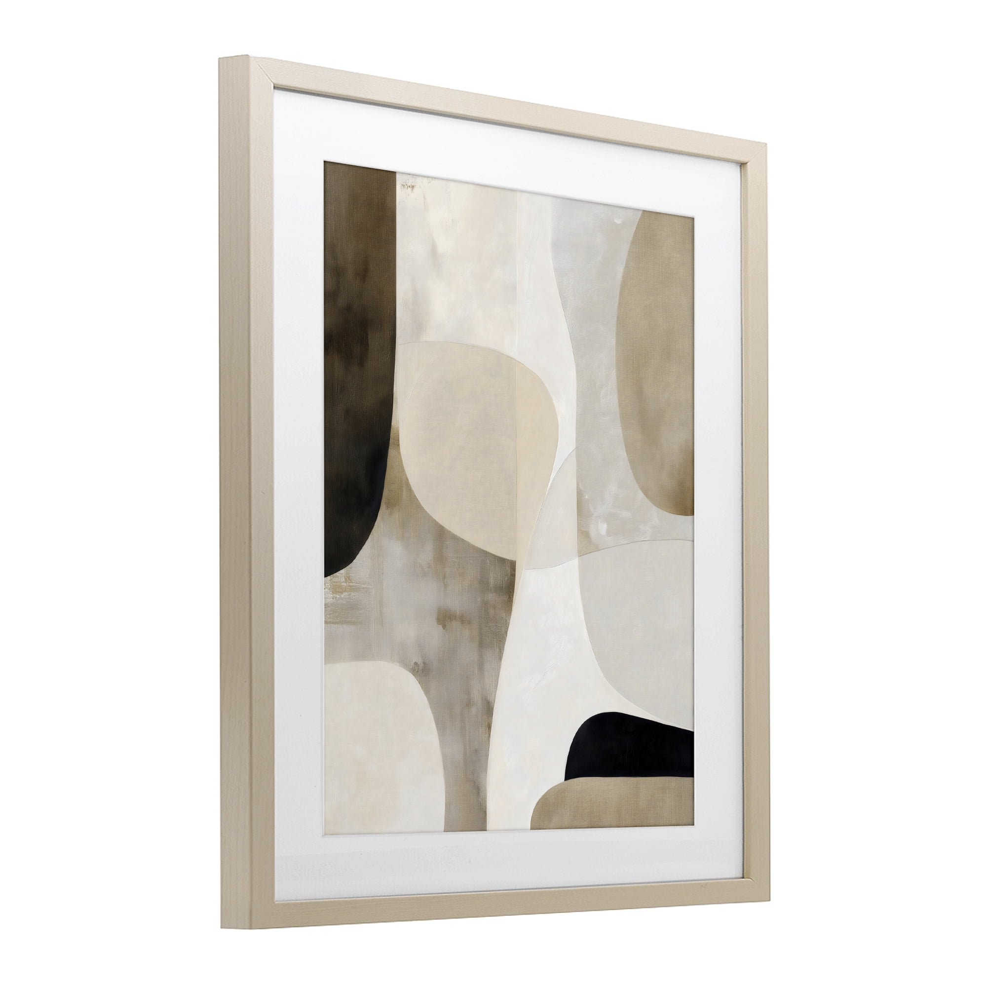 Stupell Industries Tan Shapes Organic Balance Birch Framed Print Under Glass, design by Ink Drop Loft