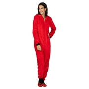 Holiday Matching Couples Costume Pajama Onesie With Socks and Mask, Ghost, Devil, and Skeleton, Red Devil (Men), Size: XL