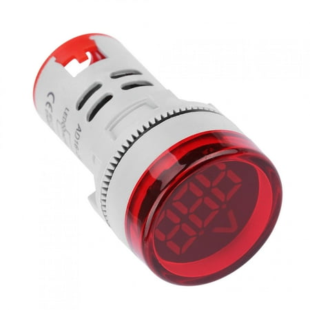 

Agatige Round LED Signal Light Lamp AC Digital Display Voltmeter Indicator LED Display Voltmeter