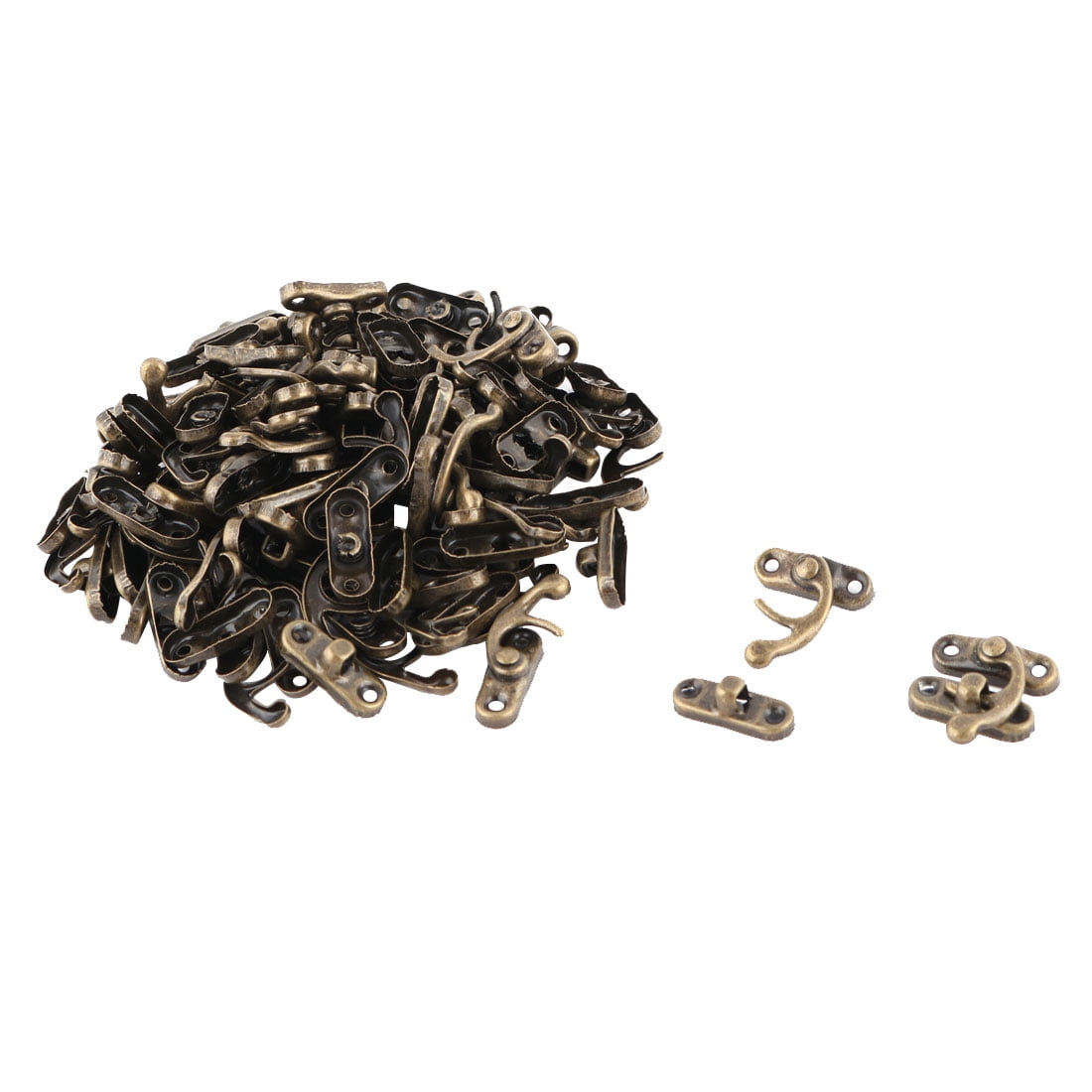 Metal Jewelry Box Bag Closure Hasp Lock Latch Buckle Clasp Bronze Tone