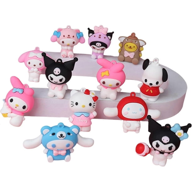 12Pcs Cute Anime Figurines, Kawaii Anime Cake Topper Set,Birthday Party Decoration Supplies,Gift for Anime Fans or Friends