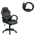 thumbnail image 3 of Miekor Furniture Office Chair Upholstered 1pc Cushioned Comfort Chair Relax Gaming Office Work Black Color 22811, 3 of 9