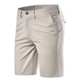 thumbnail image 4 of RMGVDSD Mens Casual Shorts Mid Rise Straight Leg Trousers Breathable Lightweight Summer Work Shorts With Pockets Solid Color Daily Wear Beach Vacation Shorts, 4 of 4