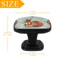 thumbnail image 4 of 4 Pcs Cabinet Handle Drawer Pulls Squirrel Knobs with Screws Square Furniture Office Cabinet Knob Decoration, 4 of 7