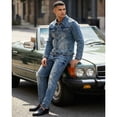 thumbnail image 6 of Men`s Retro Vintage Washed Ripped Denim Set, 6 of 6