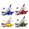 thumbnail image 4 of Godderr Kids Toddler Plane Toy Set，Large Passenger Plane Model，Plastic Airplane Inertia Car Plane* 1pcs+Alloy Car * 6pcs, 4 of 5