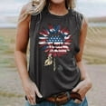 thumbnail image 4 of Graphic Tank Tops, Summer 2024 Sleeveless 4th of July Shirts Women Crew Neck Casual Flag Sunflower Print Tanks (XL, Dark Gray), 4 of 4