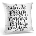 thumbnail image 1 of BOSDECO Taie d'Oreiller Noire Moderne Calligraphie Alphabet Dessinée à la Main ABC Lettrage Script Typeface Blanche Housse de Coussin 16x16 Pouces, 1 of 1
