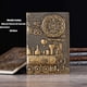 thumbnail image 4 of Time Train Bronze Cuaderno de tapa dura A5 con rayas, cuaderno de cuero vintage, diario de viaje hecho a mano en relieve, 200 páginas a rayas, regalo de cumpleaños de Navidad para, 4 of 5