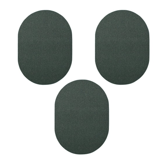 Furnish My Place Modern Indoor/Outdoor Commercial Solid Teal Rug, Modern Area Rug, Baby Nursery Mat, Pet-Friendly Carpet for Living Room, Playroom, Made in USA, 1.5' x 2.25' Oval - Set of 3