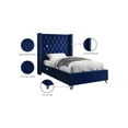 thumbnail image 2 of Meridian Furniture Aiden Navy Velvet Twin Bed - Contemporary, 2 of 4