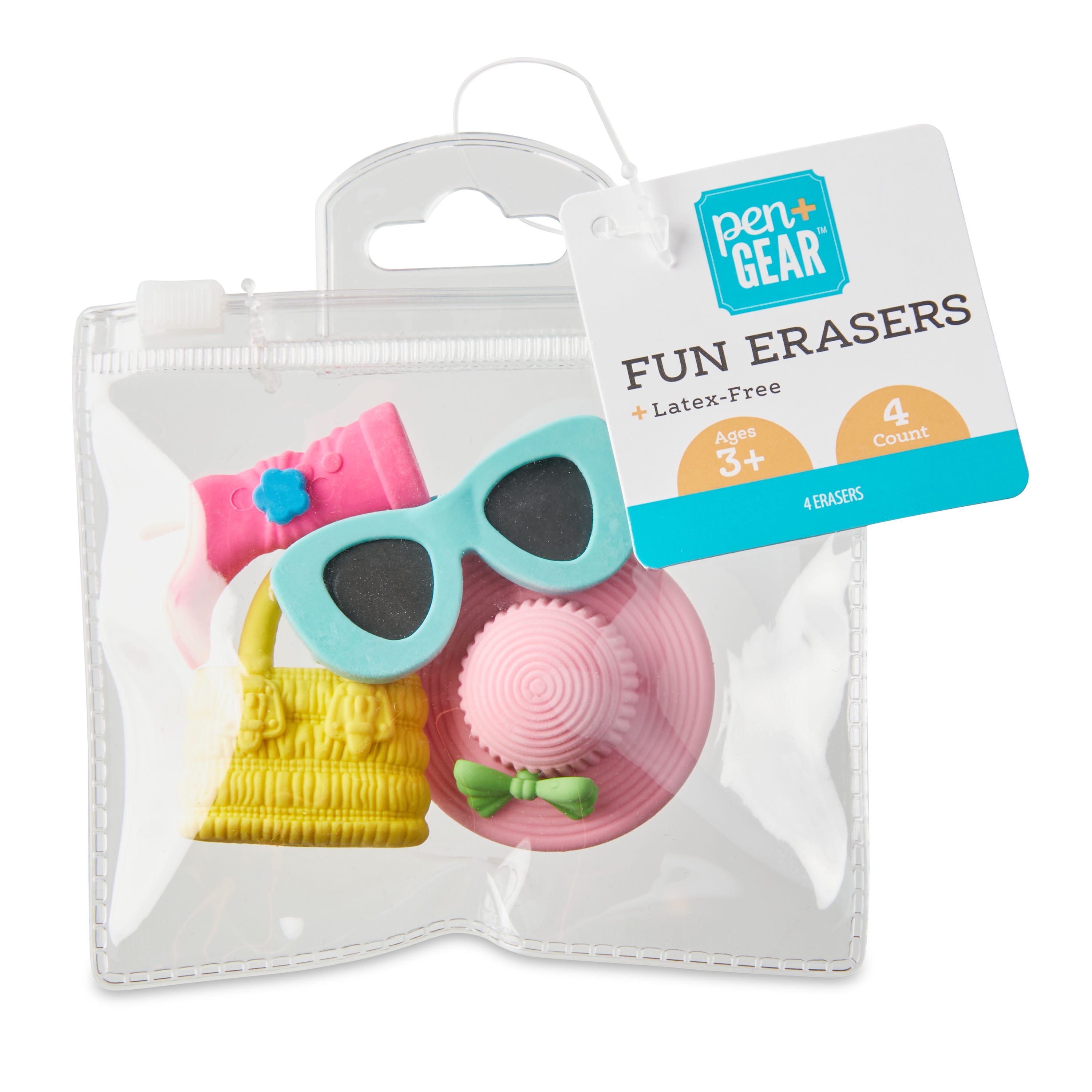 Pen+Gear 3D Eraser Pals, Girl Fashion Theme, 4 Count, Multicolor