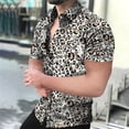 thumbnail image 2 of Camisa con estampado de leopardo para hombre, camisas casuales con botones, ropa de calle sexy de manga corta, camisas vintage de mano corta, verano 2024, 2 of 5