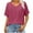 Hot Pink, variant on YUGYXL Womens Tunics Shirts Short Sleeve Tops Lightweight V Neck Tshirts Solid Color Summer Tops with Pocket White S