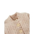 thumbnail image 3 of Qiylii Girls Knit Clothes Set, Solid Color Button-down Cardigan + Pants, 3 of 8